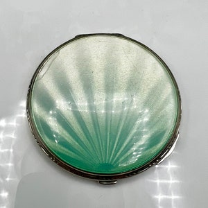 Art Deco 1914 Solid Silver & Guillcohe Enamel  Compact Crisford and Norris