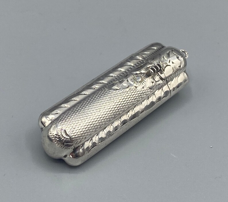 Rare Art Deco Ornate Hallmarked Solid 900 Silver Austrian Lipstick Case