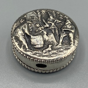 Antique Swedish silver 830 decorative locking pill box