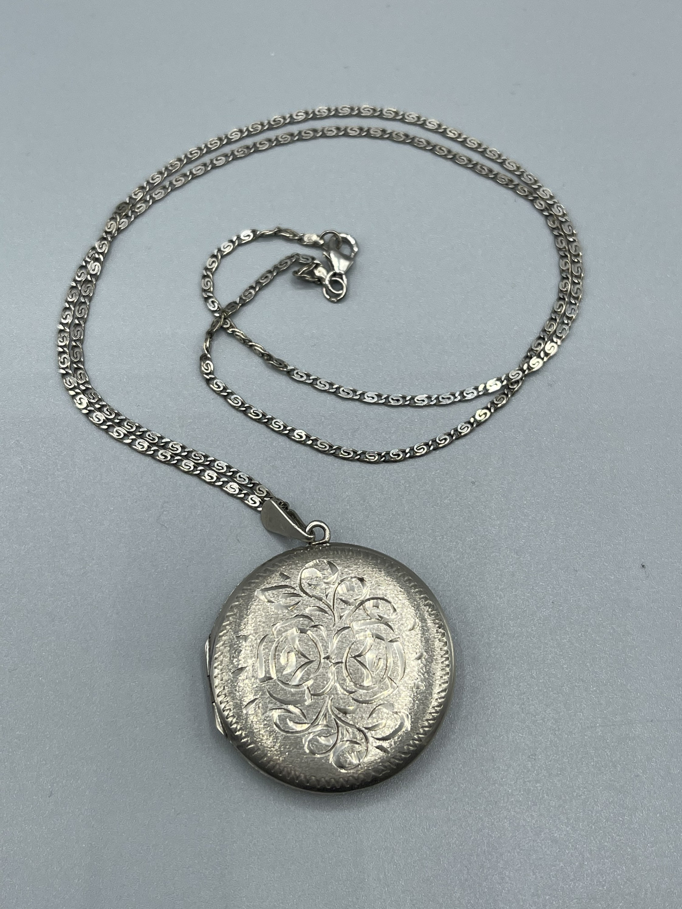 Vintage Large Sterling Silver Locket & Chain Joseph Smith 1974 Etsy UK