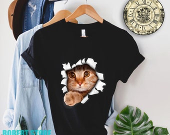 3d Cat T Shirt Etsy 3d Cat T Shirt Etsy