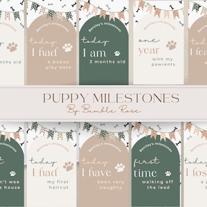 Personalised Puppy Milestone Cards | New Puppy | Puppy Milestones | Puppy Cards