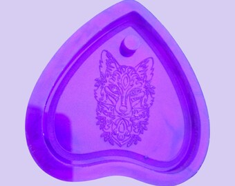 Wolf Planchette Resin Mold: Ouija Pendant, Keyring, Earring Size
