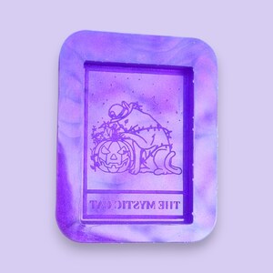 Mystic Halloween Cat Mini Pendant Size Tarot  Mould from Ouijacorner Collaboration Resin Silicone Mould 5MM Depth