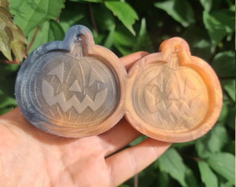 Halloween Silicone Mould Pumpkin Spooky Resin Mould Keyring Earring or Pendant 3MM Depth Mould