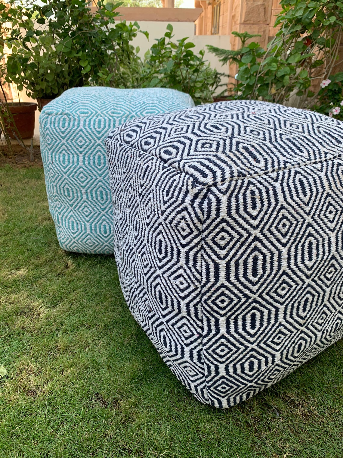 COVER ONLY square pouf cover 16 x 16 Ottoman poufBoho Decor Etsy