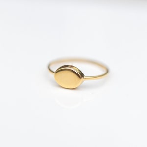 Unique 14K Plated Gold Ring| Geometric Ring| Ellipse Ring| 925 Silver Hand made Jewelry