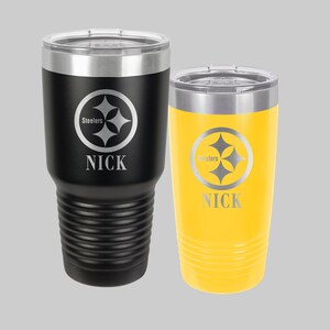 Steelers yeti cup  Glitter tumbler cups, Yeti cup designs, Tumbler cups diy