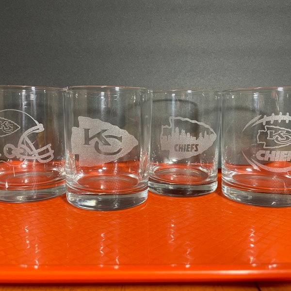 Kansas City Chiefs Whiskey Glass Set Etsy