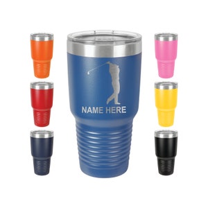 Personalized Golfer Tumbler Gift Mug, Golfing Golf Swing 30oz Cup, Personalization Included, Not Yeti S7-70