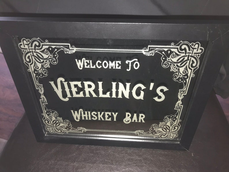 Custom Bar Mirror Personalized Etched Engraved Glass 8x10 Etsy