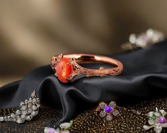 Solstensring: Naturlig ädelsten, 925 sterlingsilver, handgjorda smycken