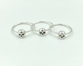 Sterling Silver Skull Ring: Gothic Skeleton Jewelry