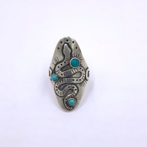 Snake ring turquoise silver ring animal ring boho ring turquoise jewellery snake jewelries Vintage Snake ring with Stone adjustable ring