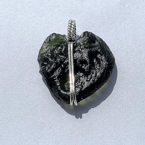 Rough Moldavite Pendant: Handmade 925 Sterling Silver Healing Gemstone