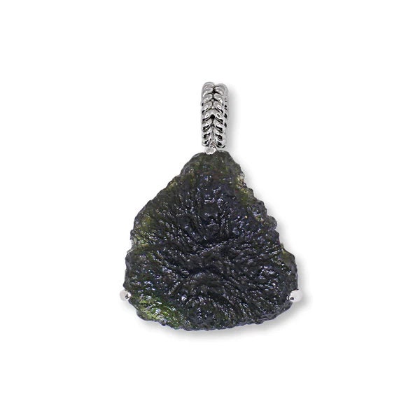 Moldavite Pendant AAA+ Czech Republic Natural Moldavite Rough Healing Gemstone Handmade Pendants 925 Sterling Silver Gorgeous Gift Pendants