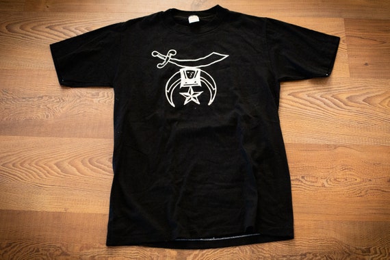 80s Shriners Emblem T-Shirt, S, Vintage Logo Grap… - image 1