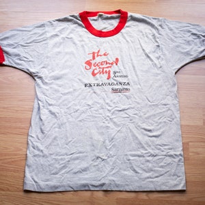 80s-90s The Second City Extravaganza T-Shirt, M, Comedy Club, Vintage Graphic Tee, 3rd Annual, Sargento