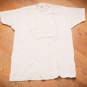80s Fruit of the Loom Blank White T-Shirt, M, Vintage Tee, Plain, Single Stitch, FOTL