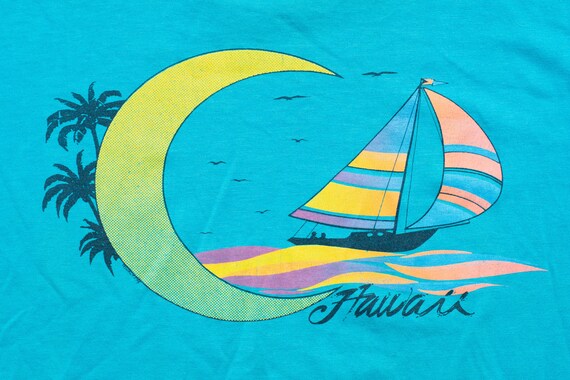 80s Hawaii Sailing T-Shirt, L, Short Length, Vint… - image 2