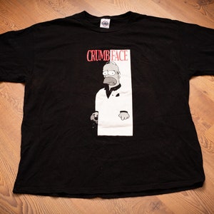 Y2k Homer Simpson Crumbface T-Shirt, XL, Vintage Tee, Cartoon Crumb Face