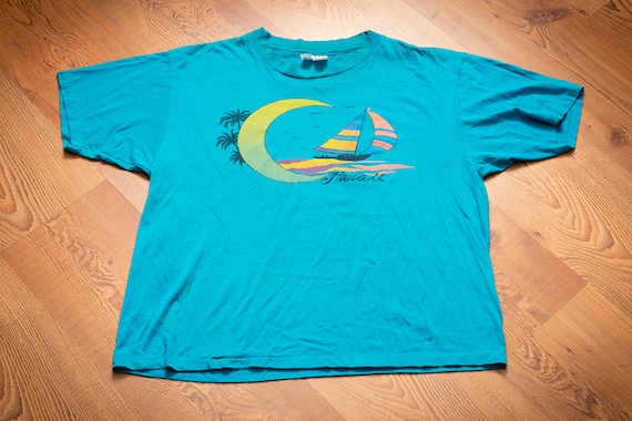 80s Hawaii Sailing T-Shirt, L, Short Length, Vint… - image 1