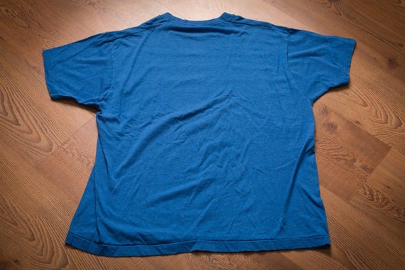 80s Screen Stars Blue T-Shirt, L, Vintage Blank T… - image 2