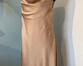 100% Silk Cowl Neck Mini slip lingerie with lace  hem