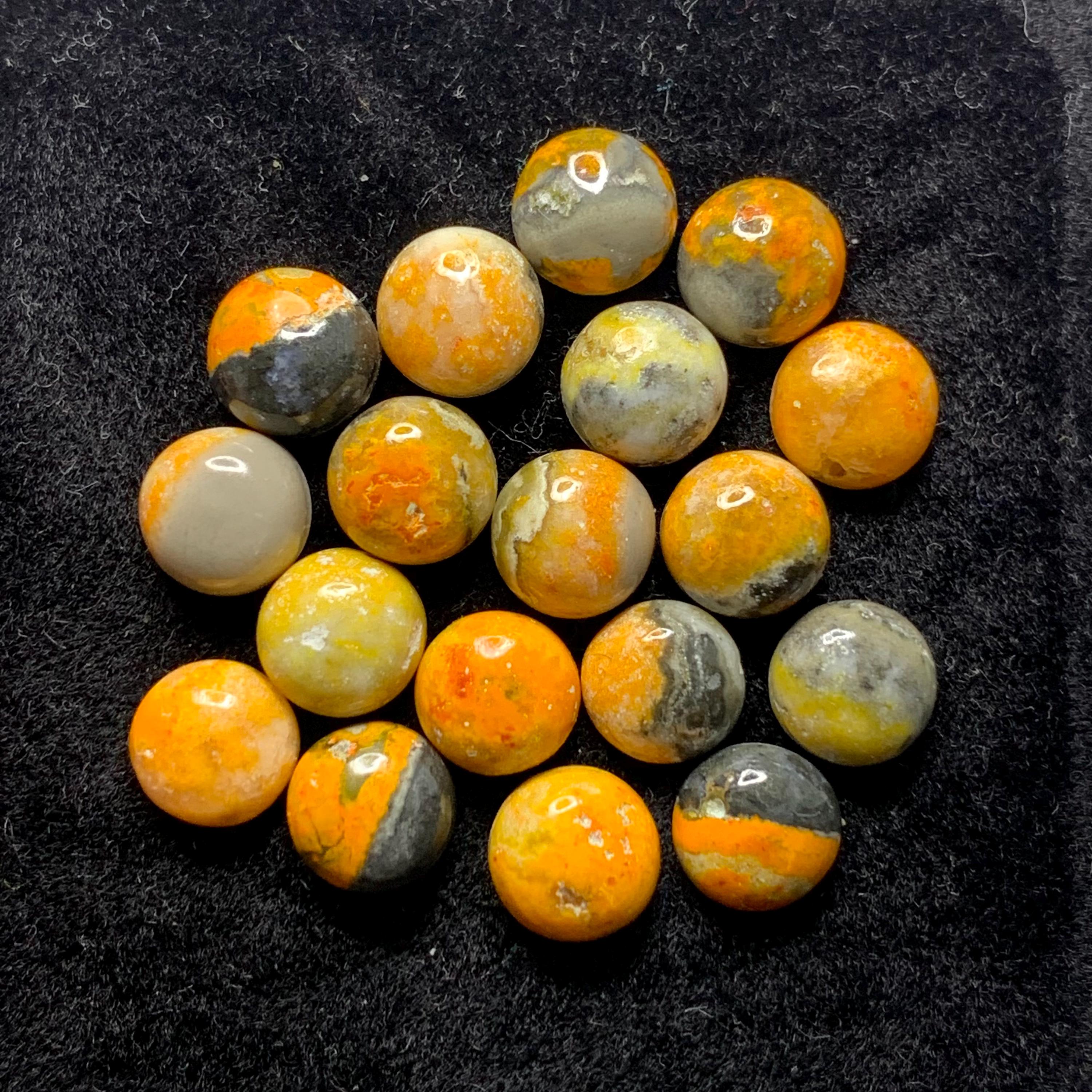 Natural Bumble bee Cabochon Loose Gemstone  6mm Round ..Read Item Detail..