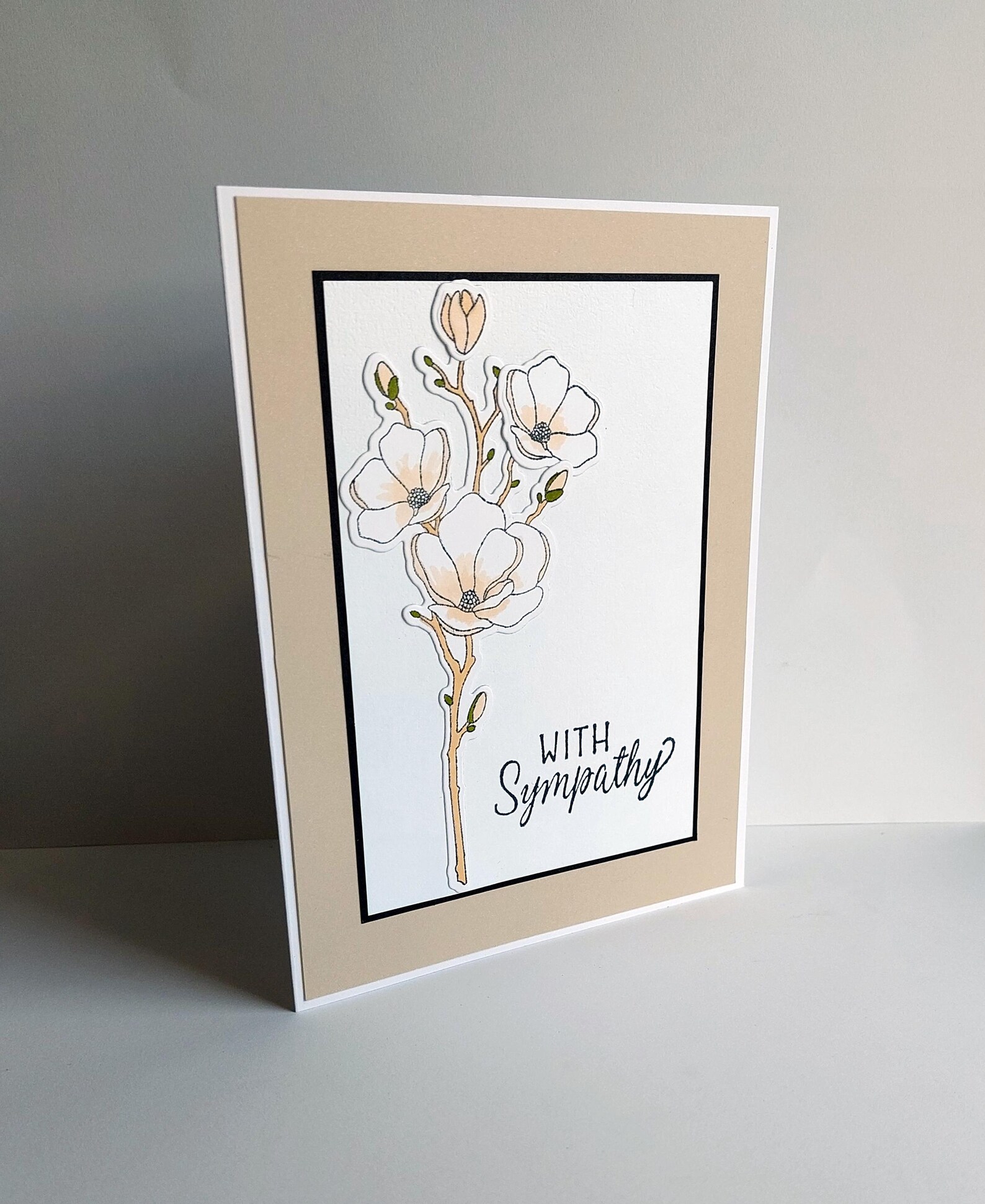 Handmade Magnolia Sympathy Card: Condolences, Grief - Etsy