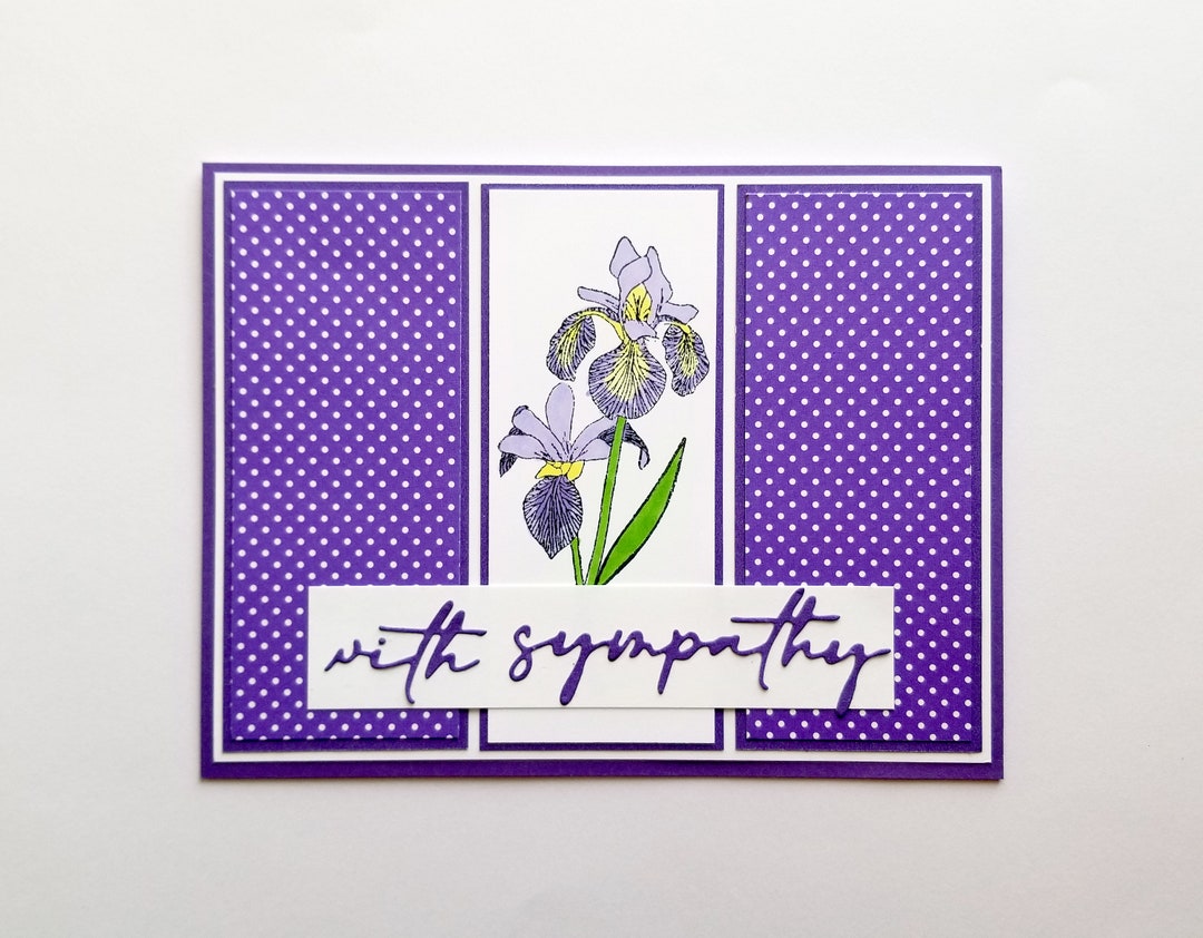 Sympathy Card With Sympathy Flower Card Irises Etsy