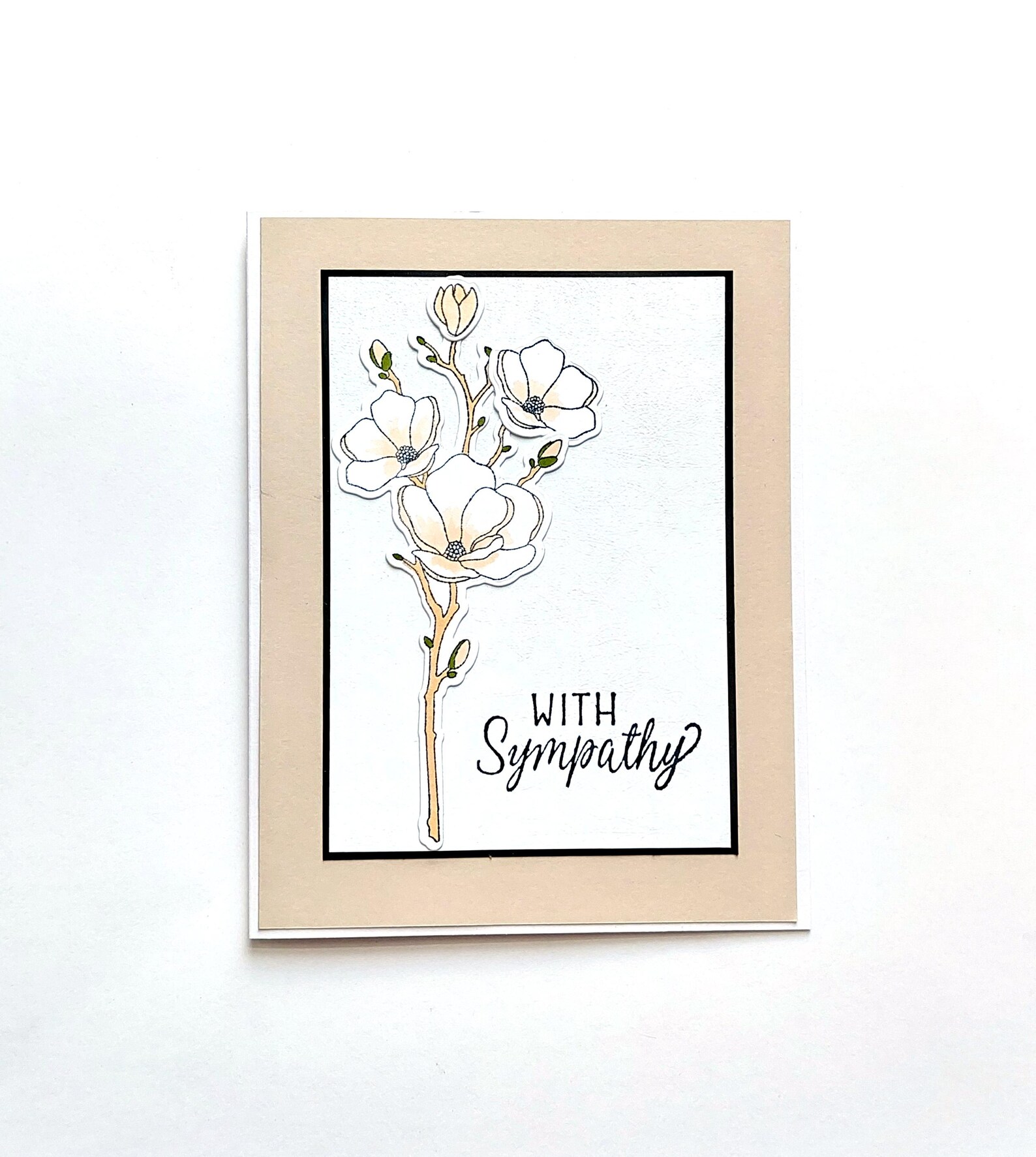 Handmade Magnolia Sympathy Card: Condolences, Grief - Etsy