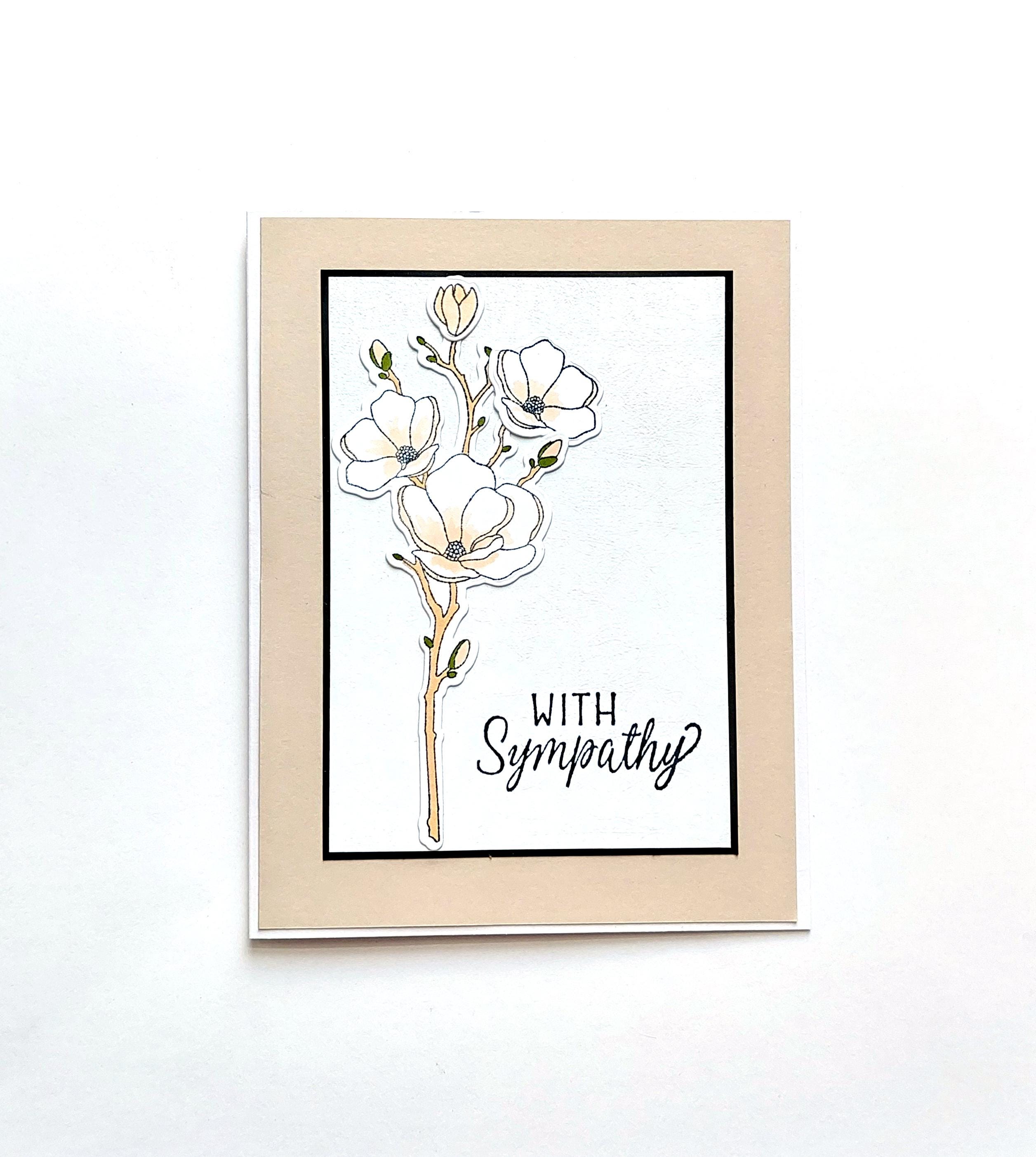 Handmade Magnolia Sympathy Card: Condolences, Grief - Etsy