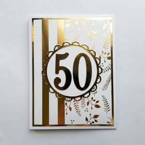 50th Anniversary, Golden Anniversary, Parents, Grandparents, Greeting Card, Handmade, Couple, Love, Friends, Husband, Wife, Partner