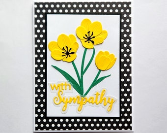 Sympathy card, With sympathy, Loss, Condolences, Grief, Mourning, Comfort, Support, Funeral, Mother, Father, Loved one, Handmade card