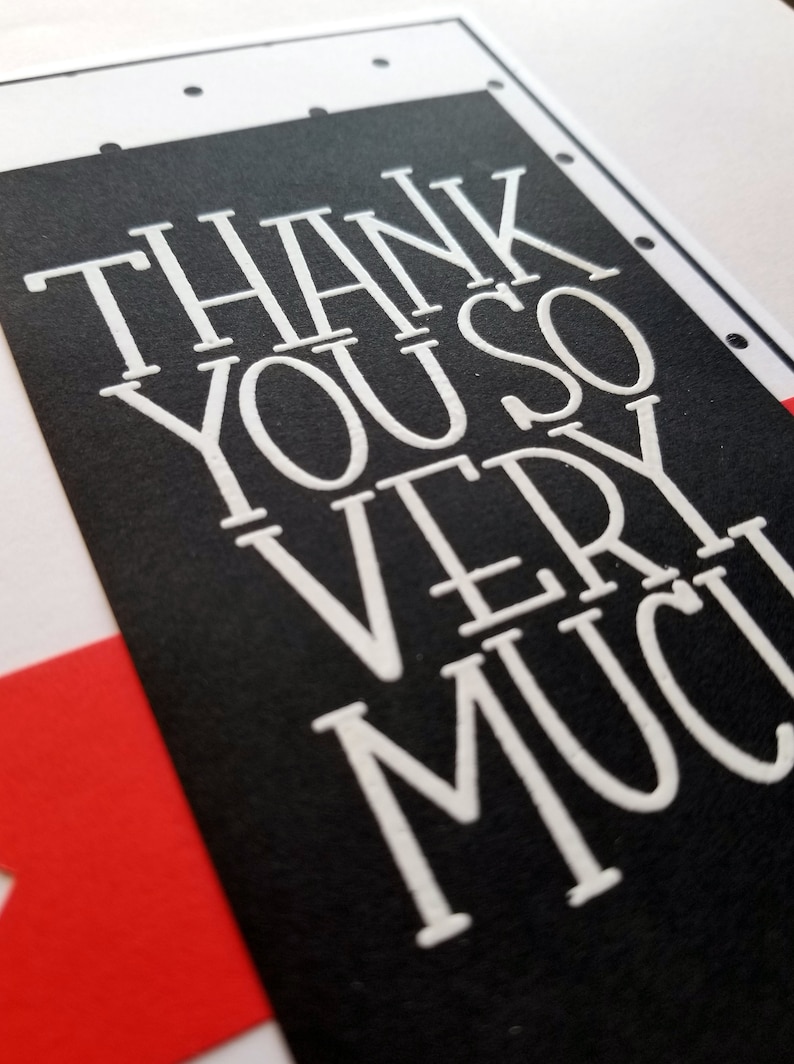 Thank You Card Thank You So Very Much Greeting Card Handmade Card Thanks Card Polka Dots