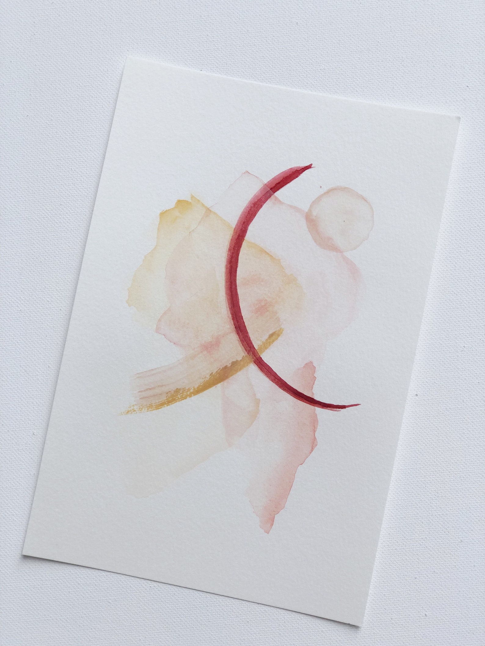 Pink and peach original abstract watercolor painting art | Etsy