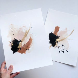 Black and gold Minimalist original abstract paintings, art work, wall art, contemporary home decor, living room decor,painting, modern art