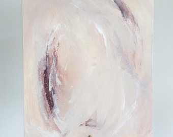 Original Muted Pink Watercolor Abstract Painting, 12x16 Unframed