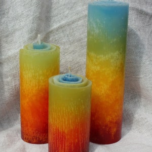 handgemachte gerollte Kerze mit Helligkeitsverlauf