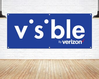 VISIBLE by Verizon Vinyl Banner: Cell Phone Service Shop Sign