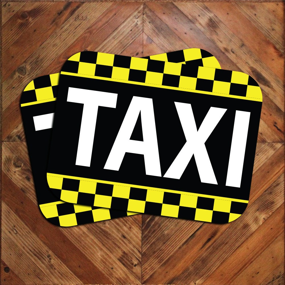 Taxi Schild beleuchtet auf Magnet Platte