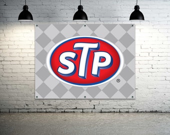STP Motor Oil Vinyl Banner: Auto Garage Shop Sign