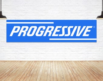 Progressive Insurance Vinyl Banner: Office Signage Display