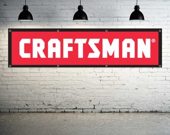 Craftsman Tools Logo Vinyl Banner: Garage, Shop, Man Cave Decor