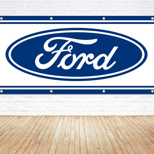 For FORD Motor Company Brand Exposure Vinyl Banner Sign Automotive Car Auto Dealer Mechanic Shop Garage Man Cave Show Display