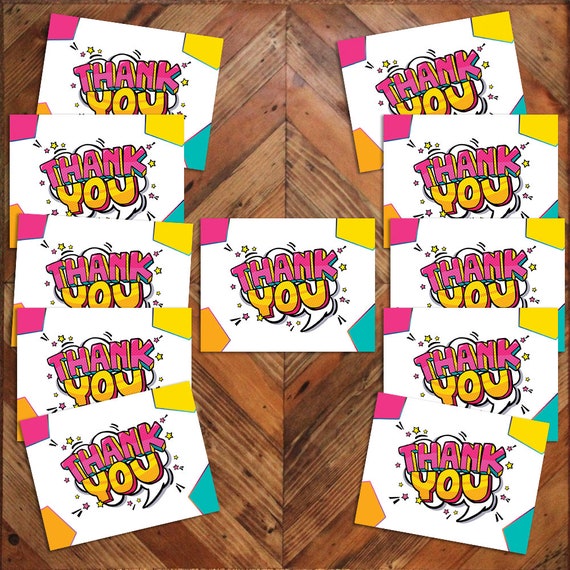 Colorful Thank You Cards Size 3