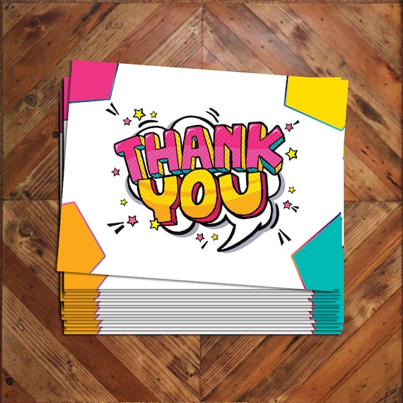 Thank you！ Colorful Thank You Cards Size 3