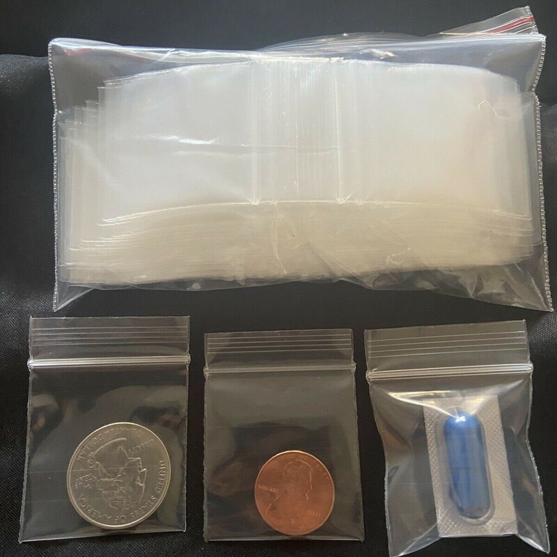 100 Pack 2x5 Inch Small Clear Reclosable Zip Bags - 2 Mil Thick, Resealable & Leakproof