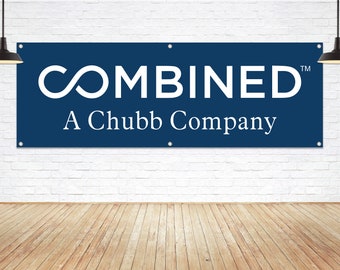 Combined Insurance Vinyl Banner: Chubb Company Logo, Agent Office Display